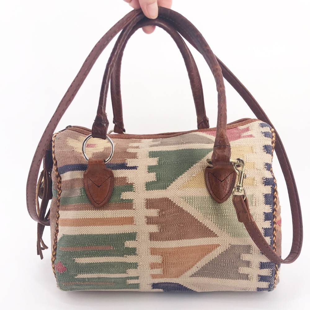 Southwest Tapestry Leather Bag by Marco Avane